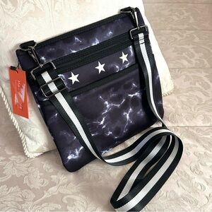 HAUTE SHORE NEW!!!!! BLUE DYE NEOPRENE CROSSBODY